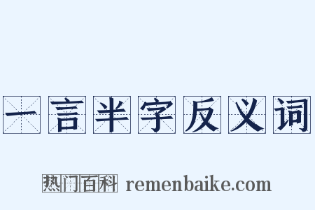一言半字反义词是什么意思的图片